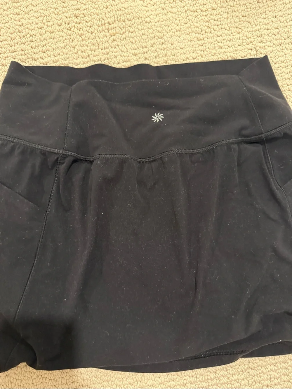 ATHLETA SALUTATION STASH HIGH RISE SKORT BLACK 14.5in SIZE MEDIUM